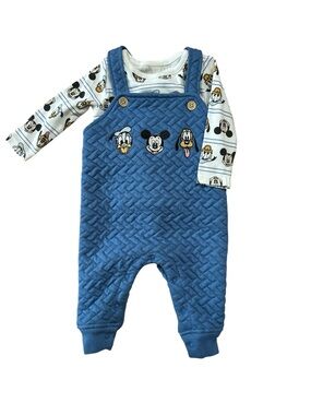 Disney Blue Quilted Overalls with Mickey & Friends Tee